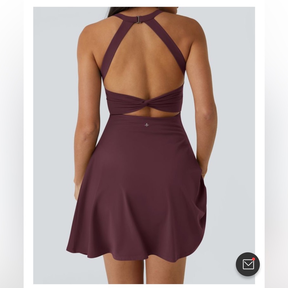 Fig Airy Backless Twisted Flare Dress Longer Length Easy Peezy Edition